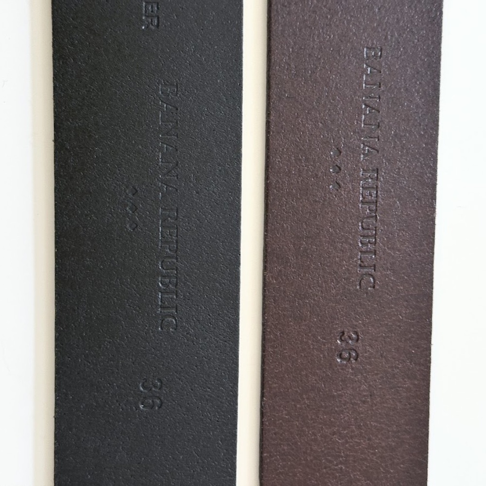 New Banana Republic Buffalo Leather Men's Classic Belt - Black or Brown -Sz 36